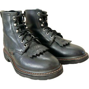 Ariat Womens Boots Size 6 Black Leather Lace Up ATS Sole Style 31001 Work